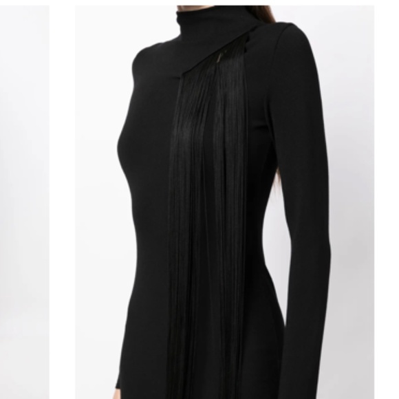 New Stella McCartney asymmetric fringed knitted dress $1279 minimalist black M - Picture 4 of 15